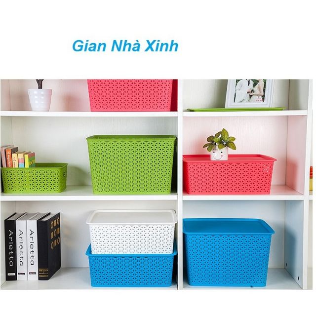 Giỏ Nhựa Đựng Đồ Có Nắp Cao Cấp