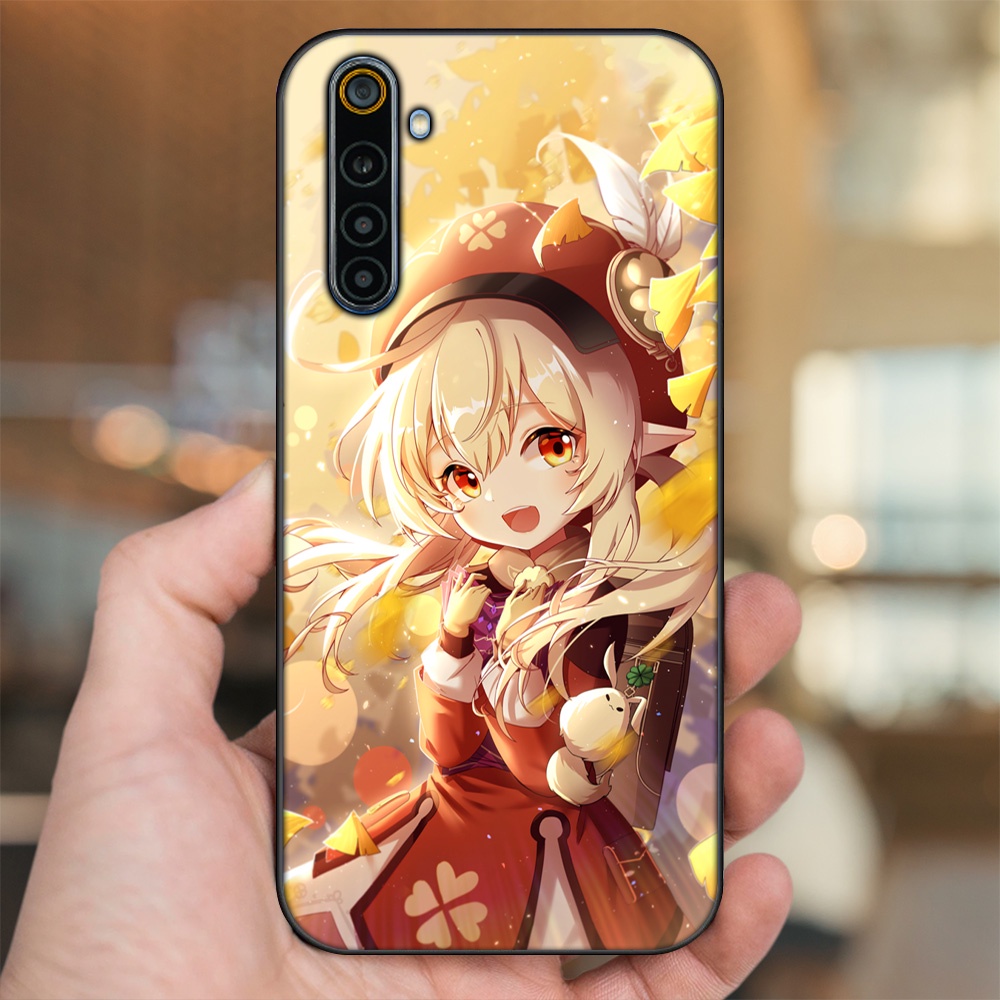 Ốp lưng Realme 6, 6 Pro viền đen in hình Klee Genshin Impact