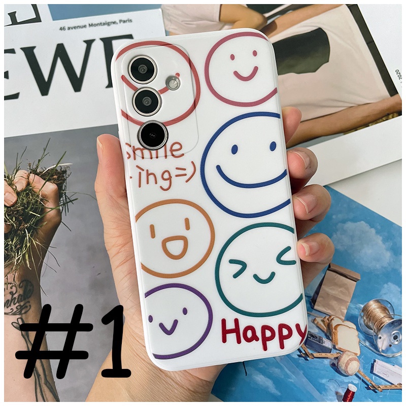 FOR OPPO A94 A74 A54 4G 5G  A17 A17K A16 A15 A15S A53 A33 A52 A92 A12 A91 A31 F11 F9 A5S A7 A5 A9 2020 PRO Realme C1 C11 C12 C15 C17 C21 C25 C21Y 8 7 7i 6 6i 5 5S 5i Narzo 20 30 PRO RENO 2F 3 4 4F 5 5F 6 6Z  Smiley TPU soft case