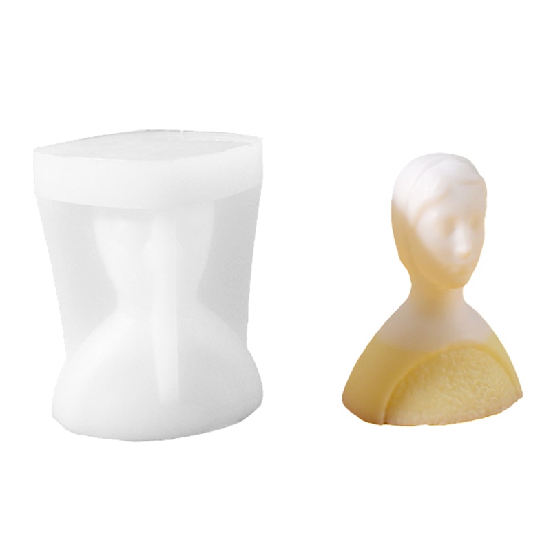 Khuôn Làm Nến / Xà Phòng Hình Mặt Người 3D Bằng Silicone