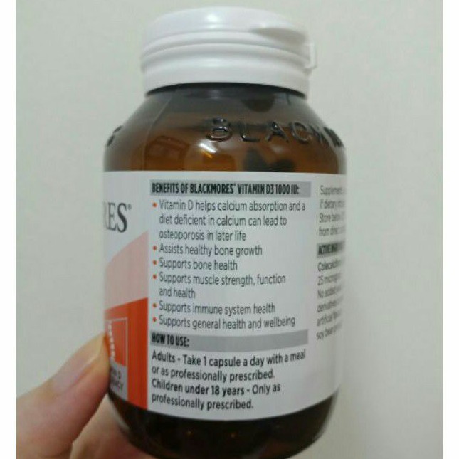 Vitamin D3 1000iu Blackmores 200 viên