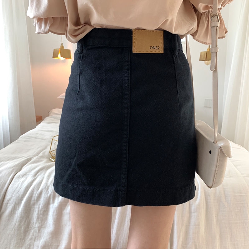 Chân Váy Denim Chữ A Lưng Cao Phong Cách Hàn Quốc Cho Nữ | BigBuy360 - bigbuy360.vn