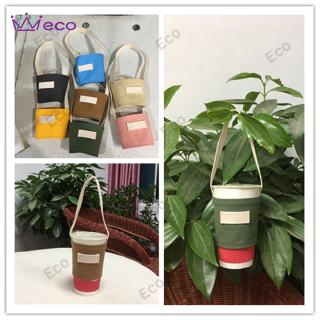 Túi Vải Canvas Đựng Ly Nước Có Quai Xách Tiện Lợi