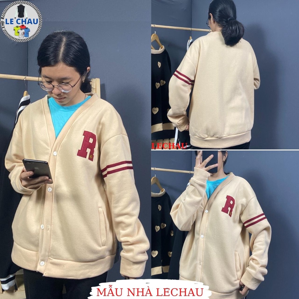 Áo khoác cardigan nam nữ hottrend AC04 jacket nỉ unisex form rộng streetstyle bomber bóng chày ulzzang rẻ đẹp LECHAU