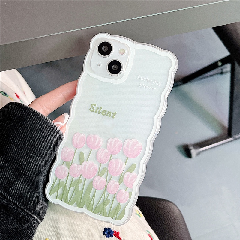 Ốp lưng IPhone  trong lượn sóng hoa Silent 6/6s/6plus/6splus/7/7plus/8/8plus/xs/11/12/13/plus/promax TLS17