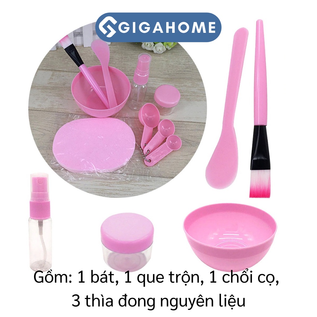Bộ Trộn Mặt Nạ 9 Món GIGAHOME Gồm Chén, Que Trộn, Cọ, Thìa Đong, Chai Chiết Mỹ Phẩm 6279