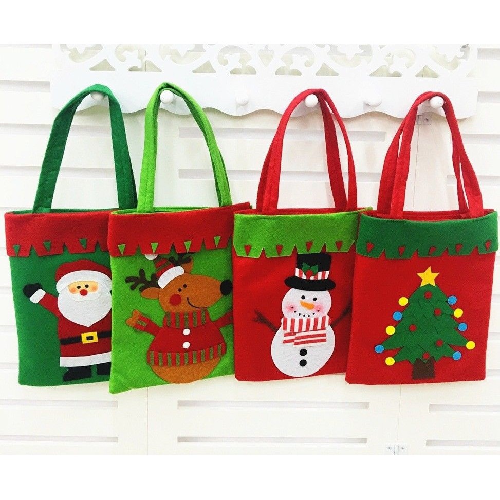 Christmas Santa Claus Snowmen Gift Candy Bag Children Storage Bag