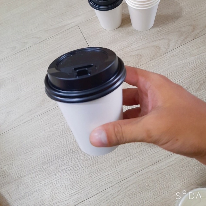 Set 50 cốc giấy ly giấy màu trắng 9Oz~270ml đựng cà phê, đồ ăn uống nóng lạnh (có nắp hoặc không nắp)