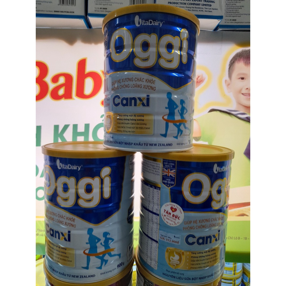 Lon Sữa 900g Oggi Canxi Vitadairy Giúp Hệ Xương Chắc Khỏe