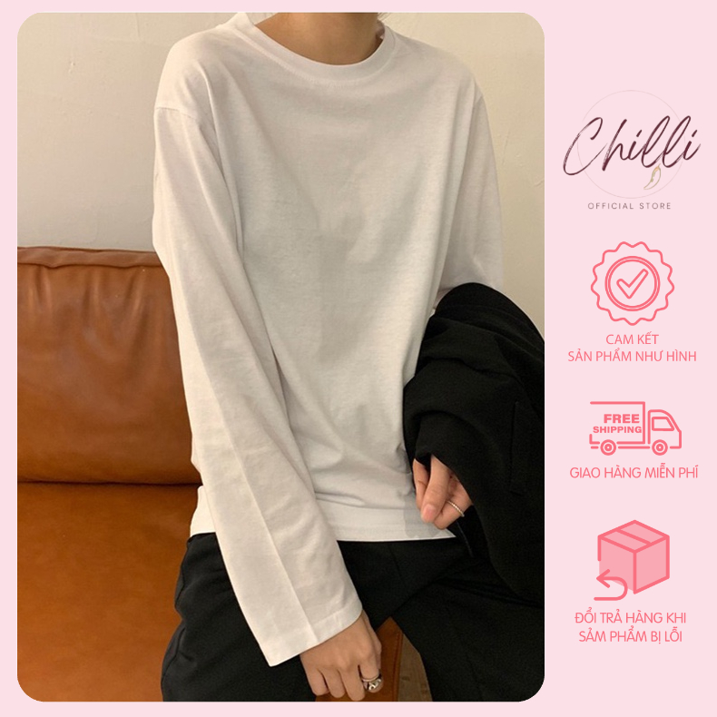 Áo thun giữ nhiệt nam nữ dài tay cổ tròn basic, áo thun unisex (hàng QC)