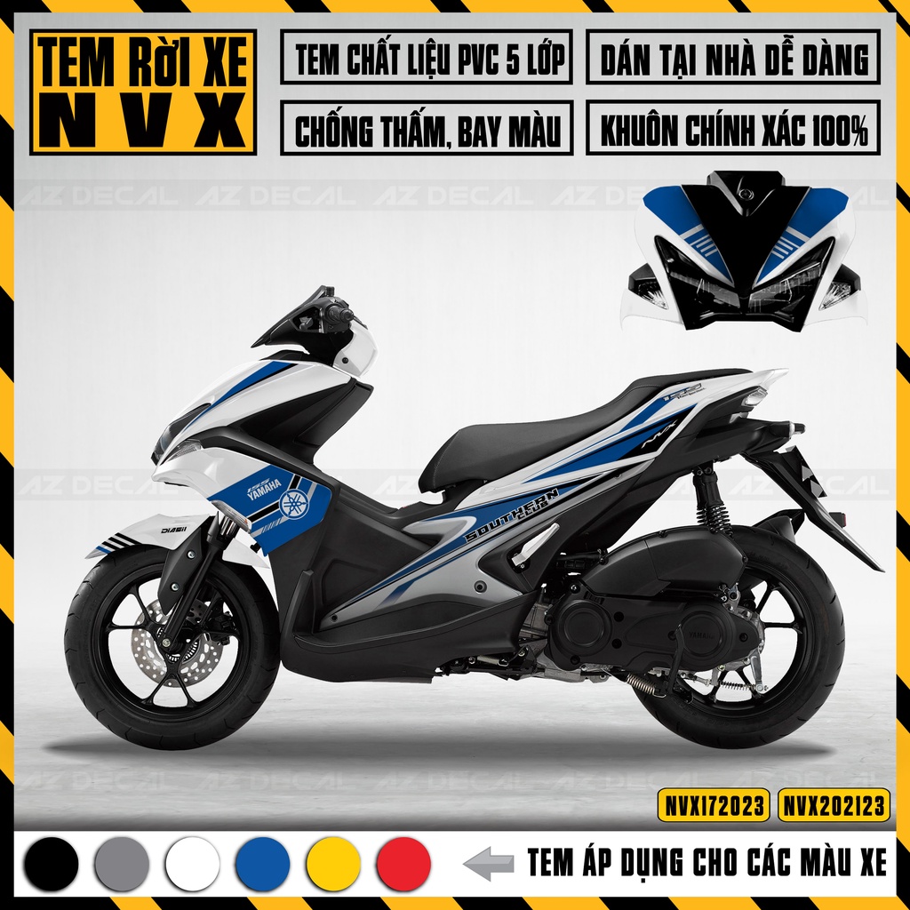 Tem Rời Xe Yamaha NVX 2017 - 2021 Thiết Kế Southern | NVX23 | Decal Chế Xe Máy Chống Nước | AZDECAL