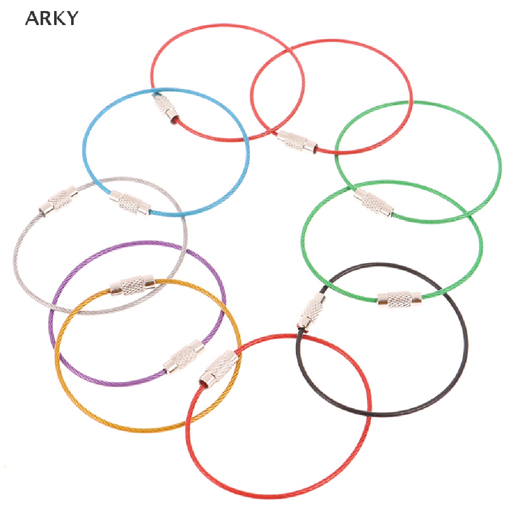 Set 10 Vòng Khóa Dây Cáp Bằng Thép Không Gỉ Tiện Dụng