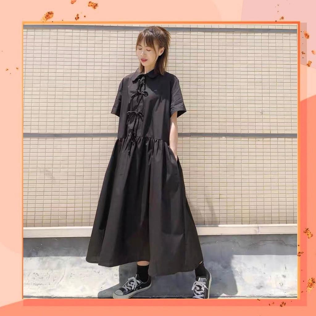 Váy Trắng Dự Tiệc Dáng Xòe LOKOSA Đầm Babydoll  Cổ Sơ Mi Thắt Nơ Dễ Thương Hàn Quốc Ulzzang VD019