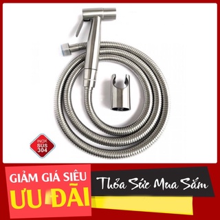 Vòi xịt vệ sinh inox 304 cao cấp vx-25 và dây xịt inox 304 và cài vòi xịt