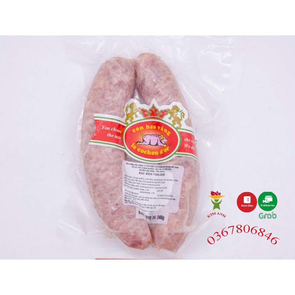 Xúc xích tươi Toulouse 120g/cây  ( 240g/túi ) - Giao hàng tại hà nội Nowship - grab express