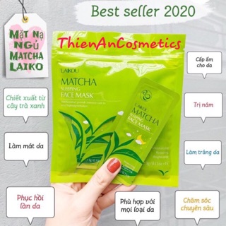 Mặt Nạ Ngủ Trà Xanh Matcha Mud Mask Laikou (túi 15 miếng)