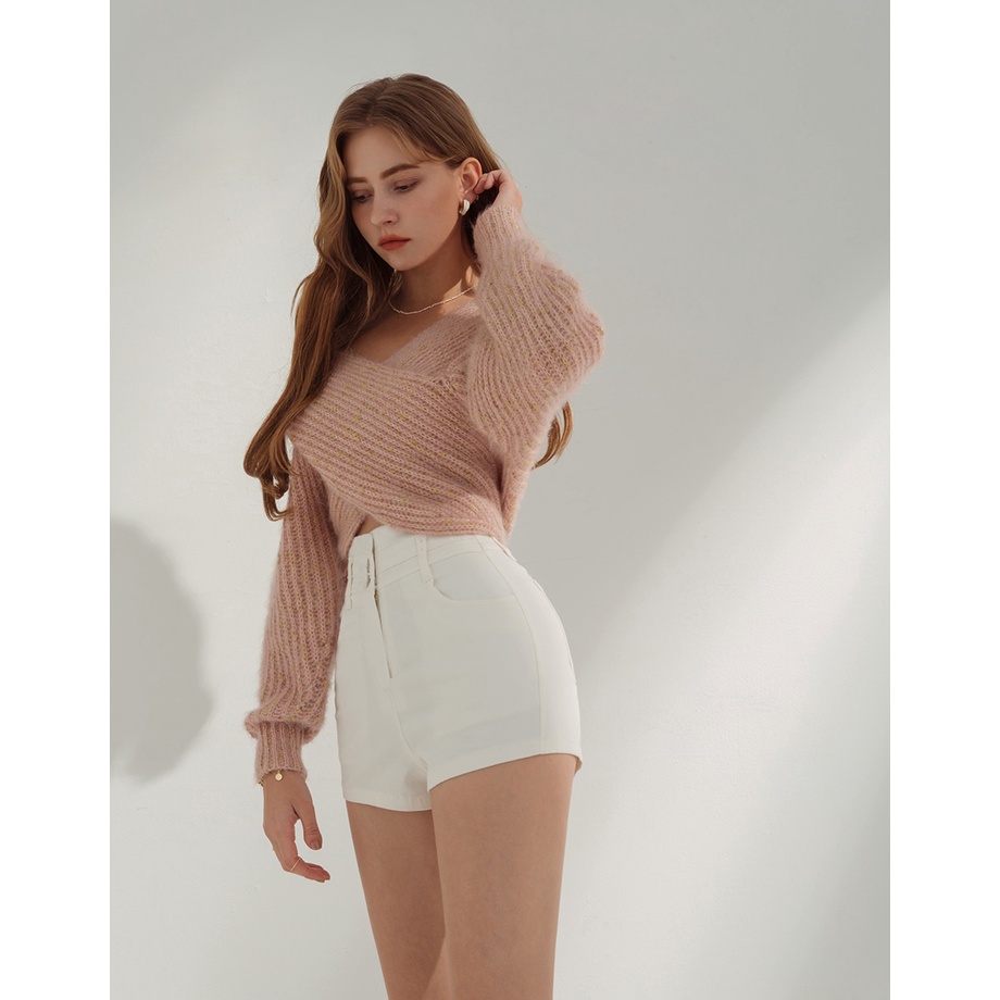 Quần short cạp cao đơn giản nữ Air Space 2140123007