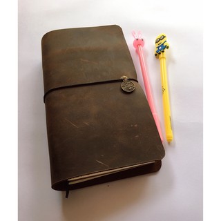 Sổ da handmade da ngựa điên Midori size chuẩn (2 lõi sổ)