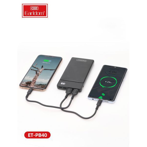 Pin sạc dự phòng 10.000 mAh, sạc đa năng tích điện kèm dây sạc Earldom PB41 KLH