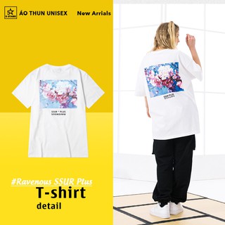 Áo Thun Tay Lỡ Unisex Form rộng màu trắng - Ravenous SSUR Plus  - Vải Cotton Màu trắng - Hoa cúc