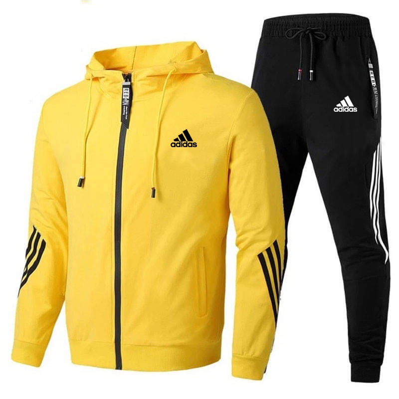 ADIDAS Male Joggers Streetwear Men Sportswear Hoodies Pants Set Spring Autumn Track Suit Clothes Tracksuit 0004