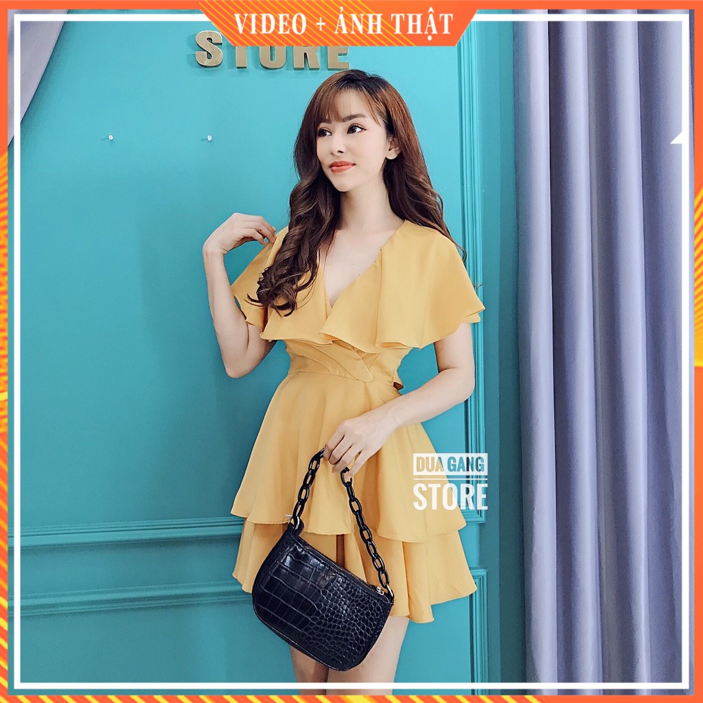 Jumsuit vải lụa bèo xòe dễ thương nhiều màu Dưa Gang Store PSB01 chính hãng