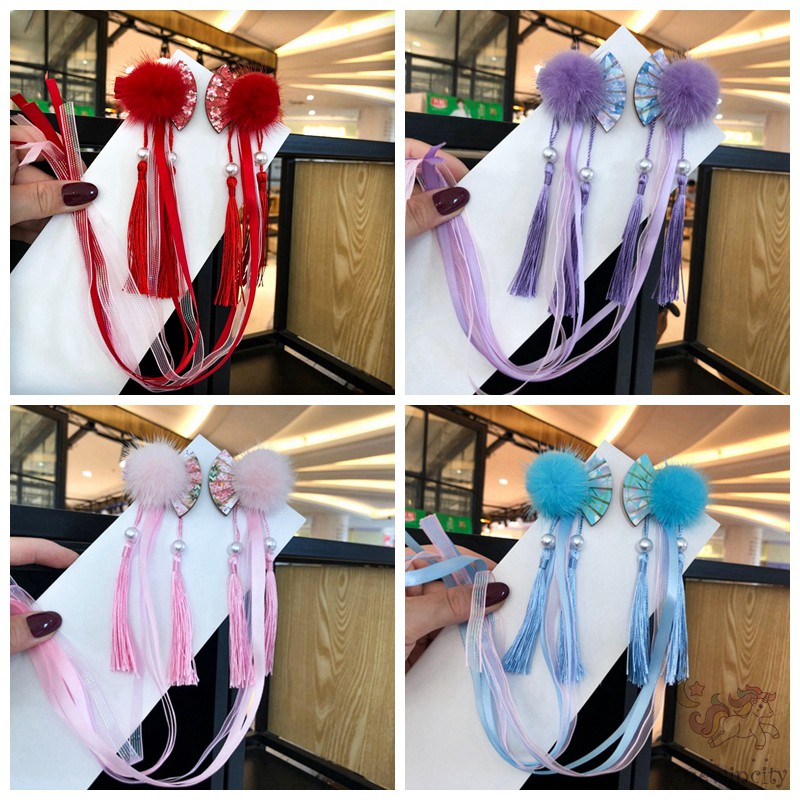 Kẹp Tóc Tua Rua Phong Cách Trung Hoa Cho Bé Gái