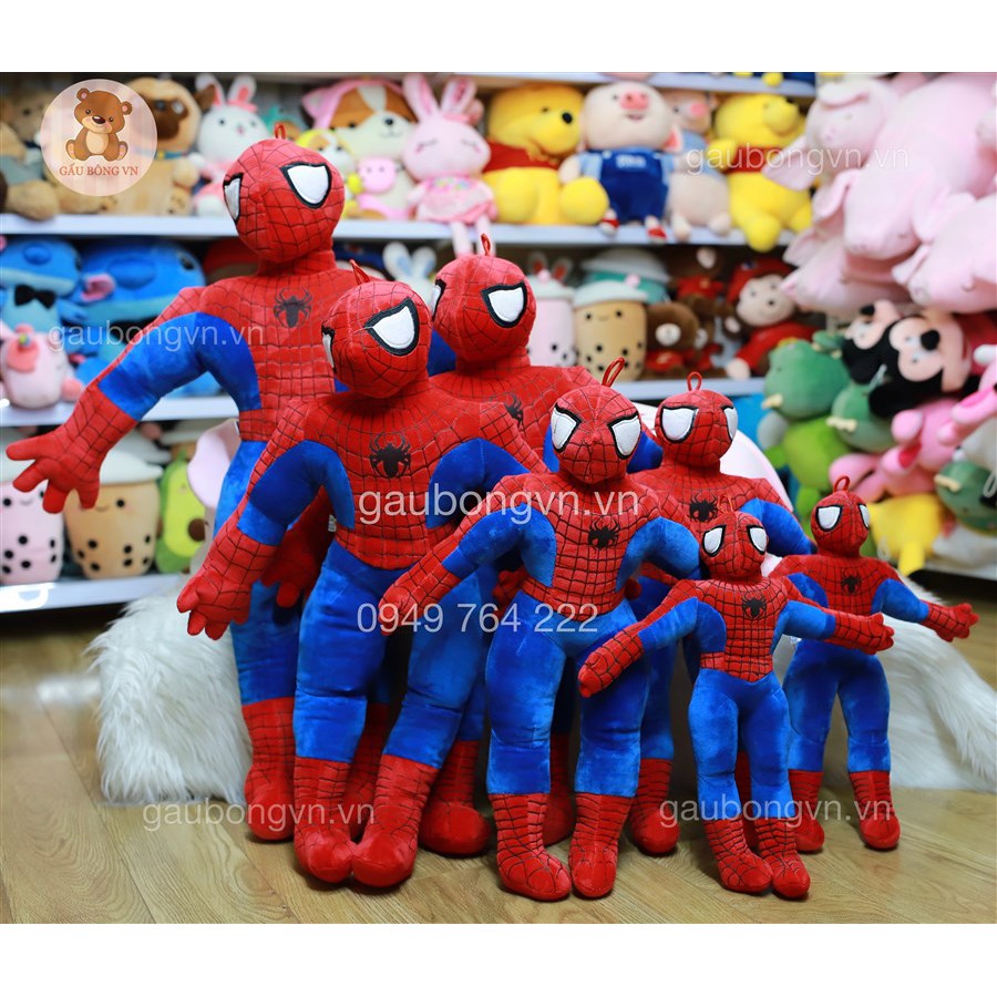 Gấu Bông Người Nhện FREESHIP Gối Ôm Spider Man Cao Cấp Mềm Mịn - Gấu Hút Chân Không