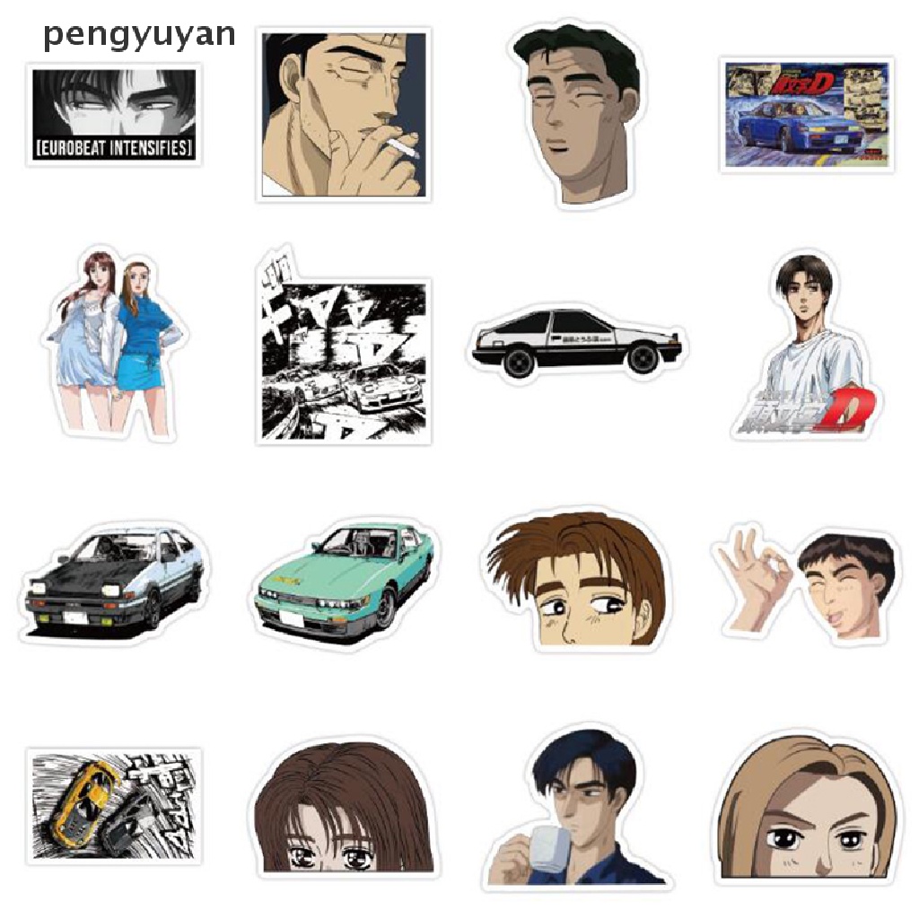 Bộ 50 Miếng Dán PVC Chống Thấm Nước Họa Tiết Anime Graffiti Dùng Trang Trí Đàn Guitar