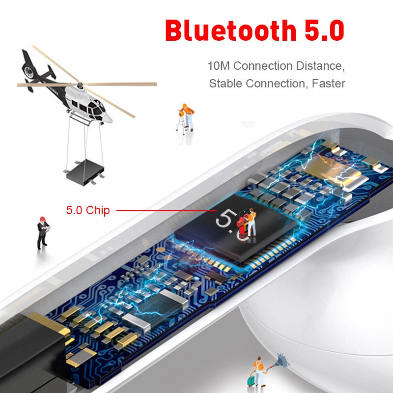 Tai nghe không dây bluetooth 5.0 Inpods 12 có micro thiết kế cảm ứng kèm hộp sạc tiện dụng