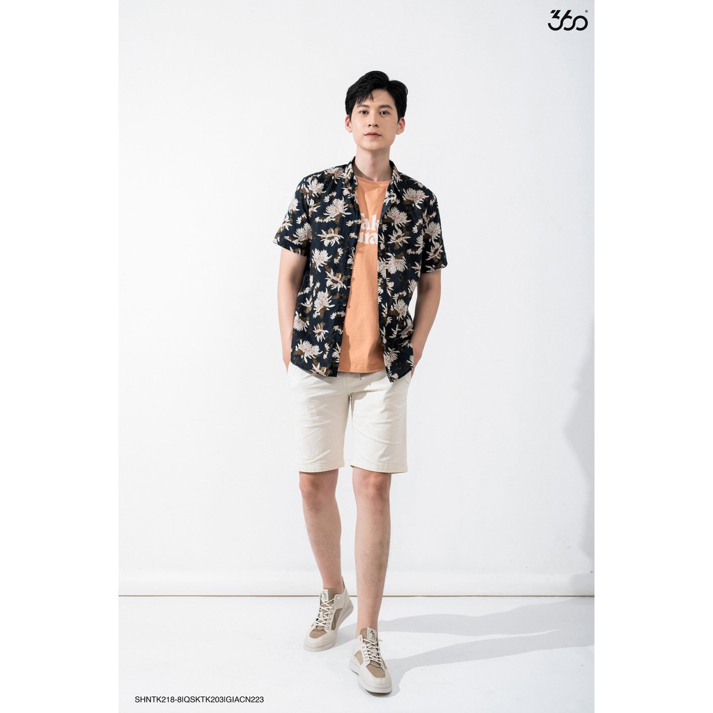 Áo sơ mi nam 360 BOUTIQUE ngắn tay họa tiết - SHNTK218-8 | BigBuy360 - bigbuy360.vn
