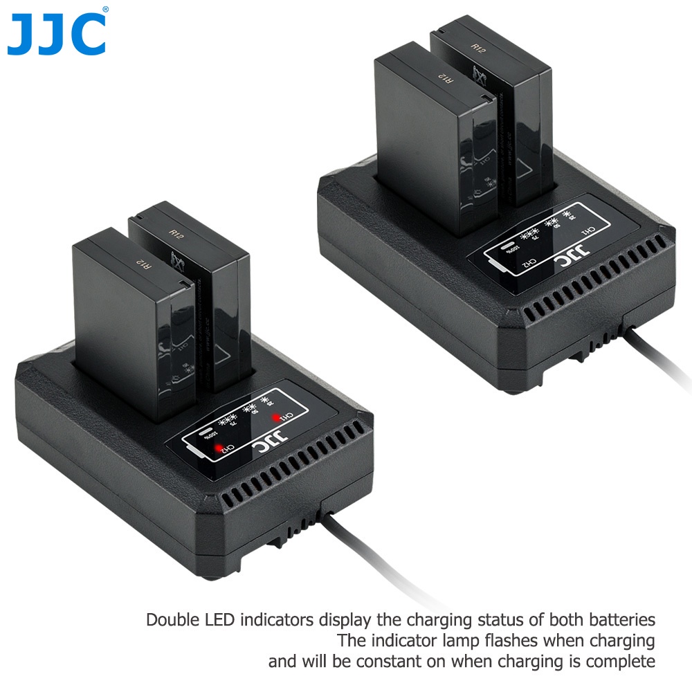JJC LC-E12C Bộ sạc pin USB cho Canon EOS M50 Mark II, M50, M200, M100, M10, M, PowerShot SX70 HS, PowerShot G1X, Rebel SL1 và các máy ảnh khác có Pin LP-E12