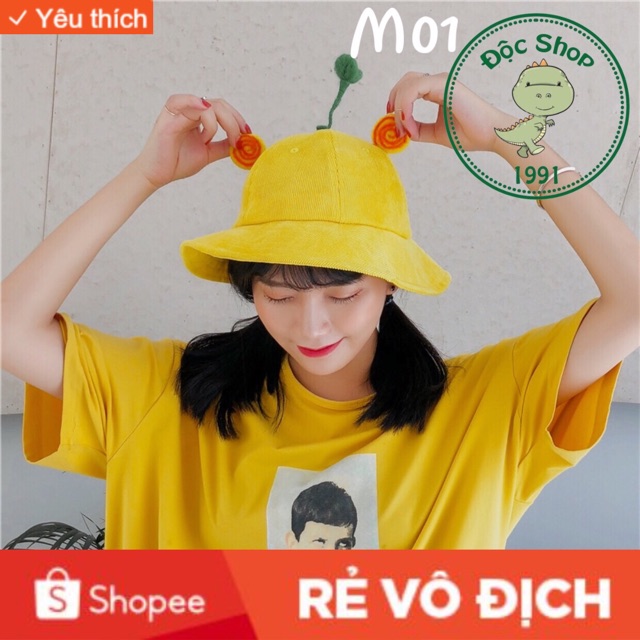 Mũ Bucket rộng vành mầm cây Maruko - M01