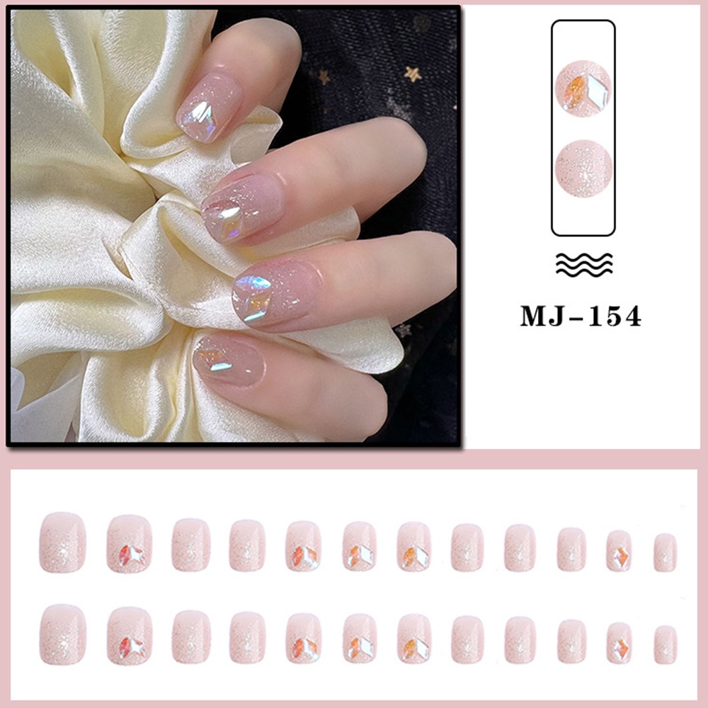 Bộ 24 Móng Tay Giả Đính Nơ Thanh Lịch Cho Nữ