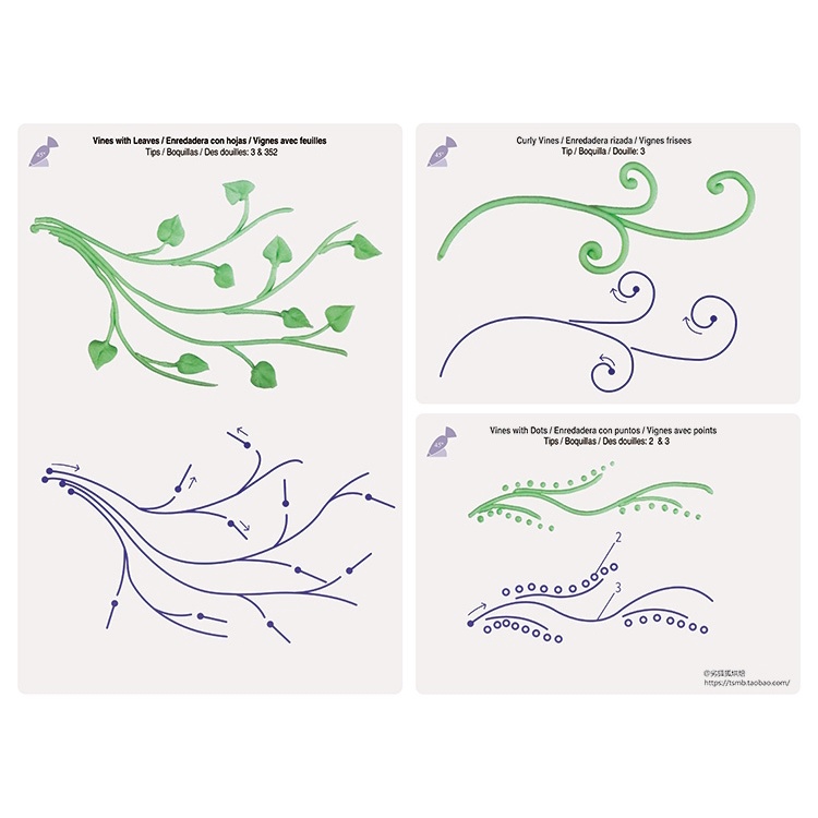 Bộ 23 bảng tập bắt kem, tạo hình cơ bản nhiều mẫu đa dạng