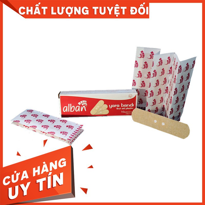 Bộ 10 hộp x 100 Miếng Băng Y tế cá nhân Alban 🔆 Hộp nhỏ tiện lợi 🔆 Băng vết thương, lành nhanh chóng