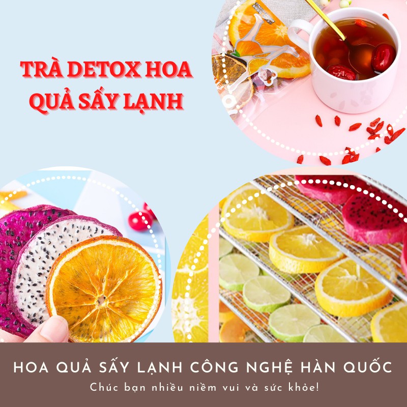 Set 20 gói Detox VIP 5 vị - hoa quả sấy lạnh công nghệ Hàn Quốc - Không kèm bình, hộp, túi vải