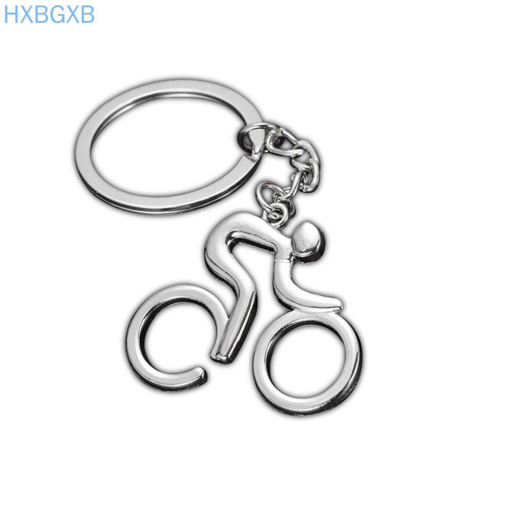 Móc khóa bạc hình người lái xe đạp