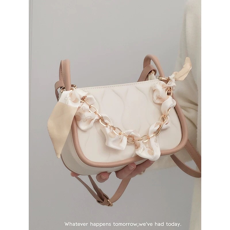 Túi xách đeo vai hình vuông phối dây xích thời trang mùa hè 2022 cho nữ