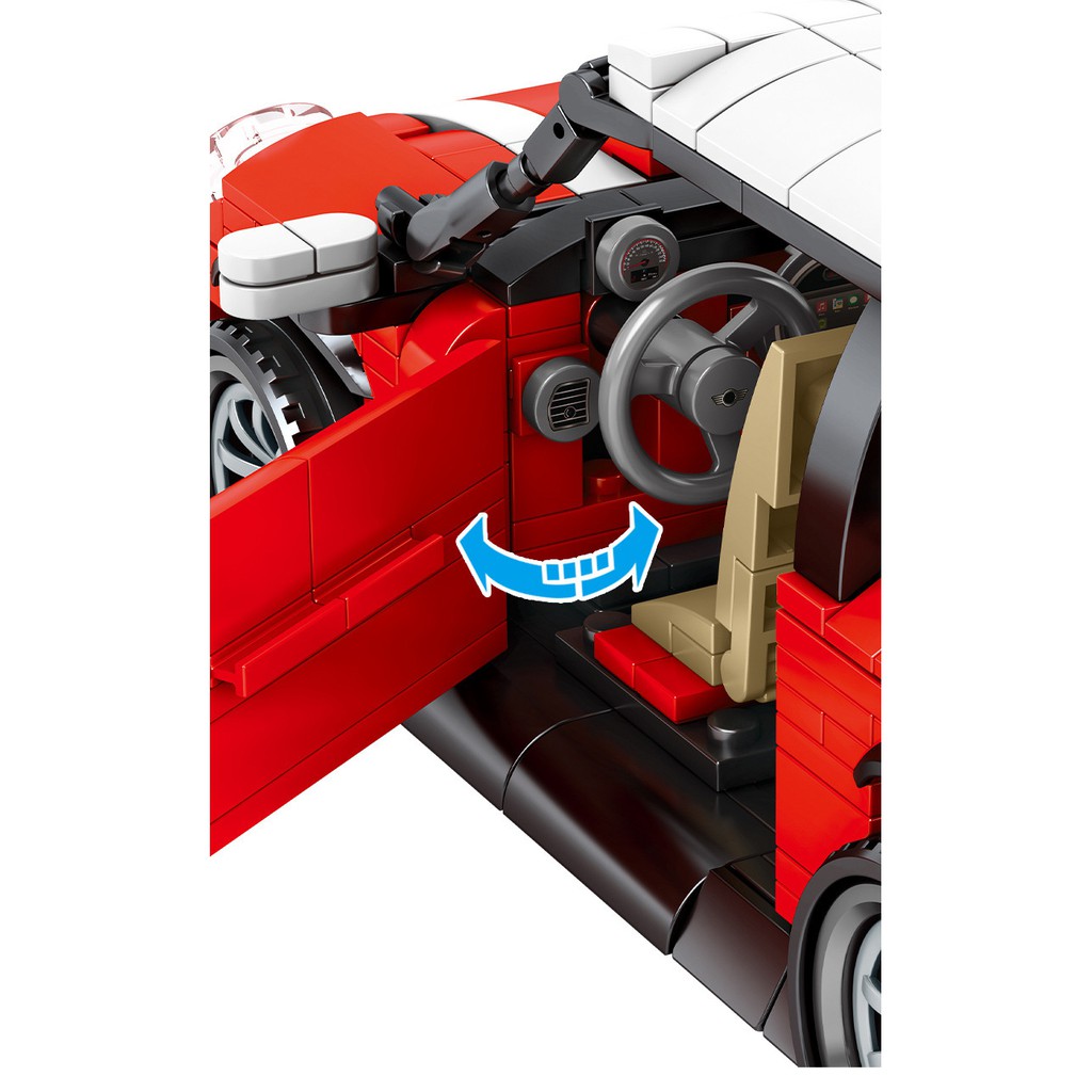 1046 - Đồ chơi lắp ghép kiểu Lego - xe Mini Cooper cổ