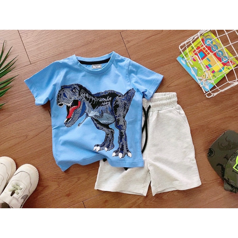 Bộ short Little Maven khủng long bé trai-MS125