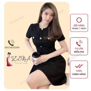 Đầm dự tiệc Đầm công sở dữ tiệc phối nút thanh lịch Reny Dres
