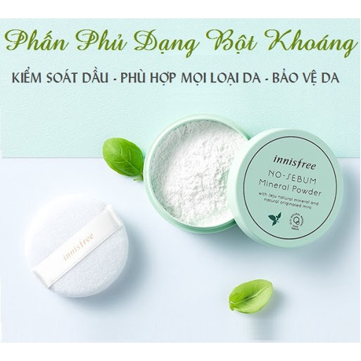 Phấn phủ kiềm dầu dạng bột khoáng Innisfree 5g