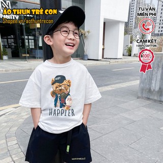 Quần Áo Trẻ Em Áo Thun Ngắn Tay Cho Bé Gấu Bông Teddy Boy Dễ Thương 100% Cotton