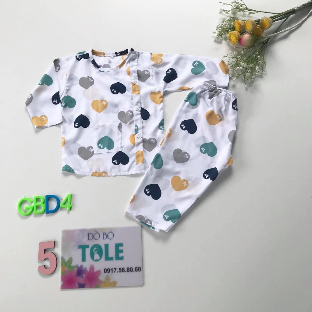 Đồ bộ kiểu bác sỹ bé vải tole lanh loại 1(10-11kg)