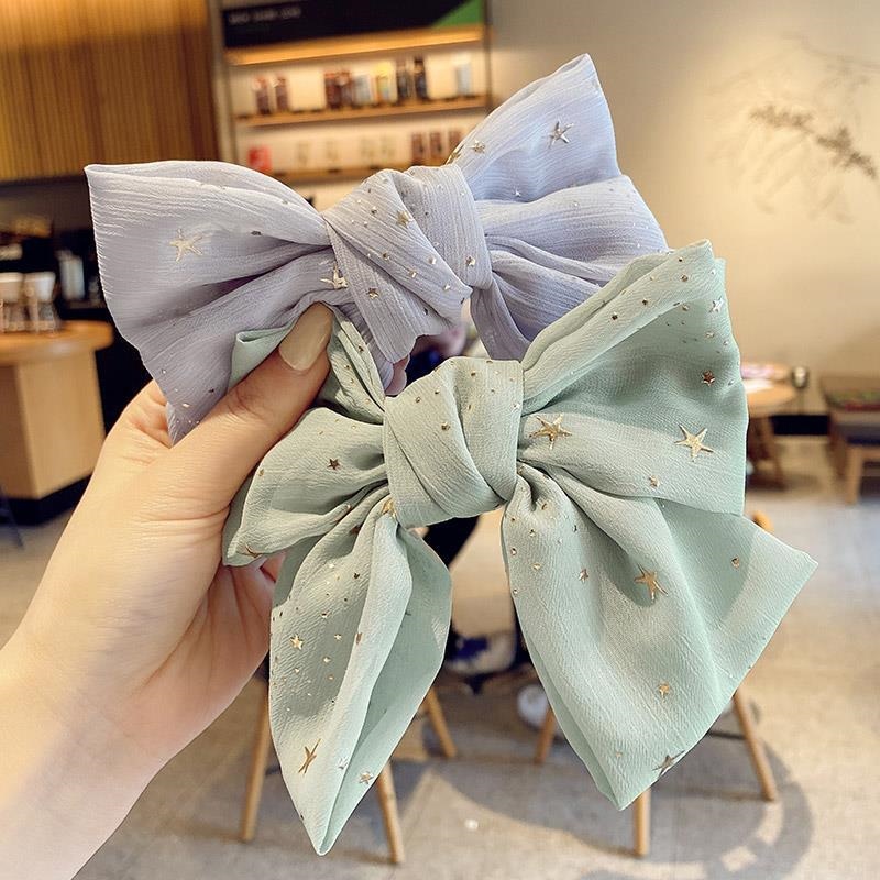 Kẹp tóc nơ sau lưng phong cách Hàn Quốc ngọt ngào cho nữ
