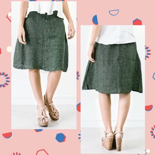 Chân váy xòe vải bố vintage