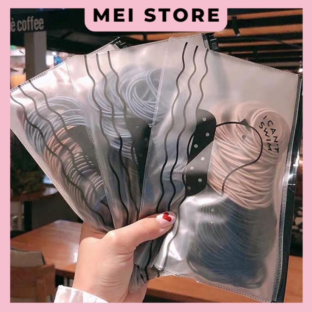 Set 100 Sợi Thun Cột Tóc Kèm Túi Zip