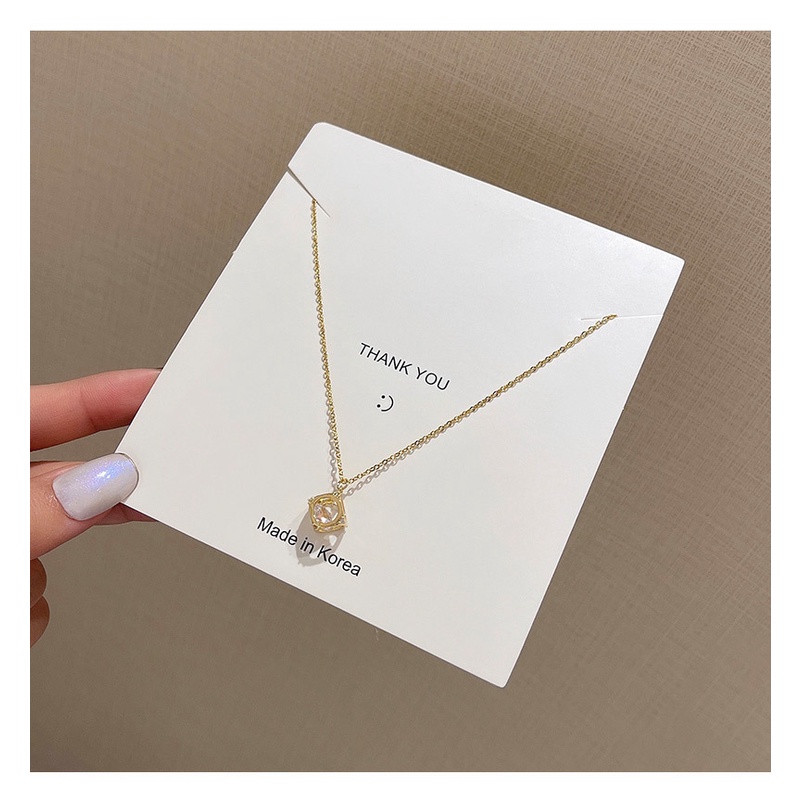 Dây Chuyền Bằng Thép Titan Không Gỉ Mặt Vuông Thời Trang Dễ Phối Đồ