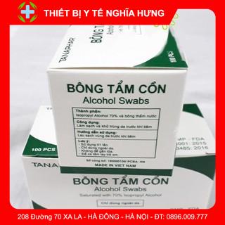 Bông Tẩm Cồn Tiệt Trùng Alcohol Pads [Hộp 100 Miếng]